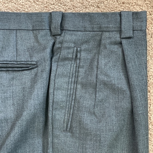 Innocenti Men’s GRAY dress pants pleated & cuffed 100% Imported Wool W38 I29.5 - Picture 6 of 9